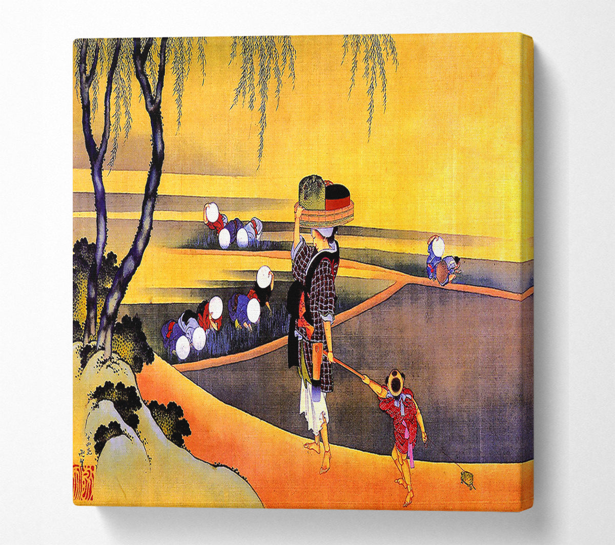 Hokusai Rice Fields Canvas Print