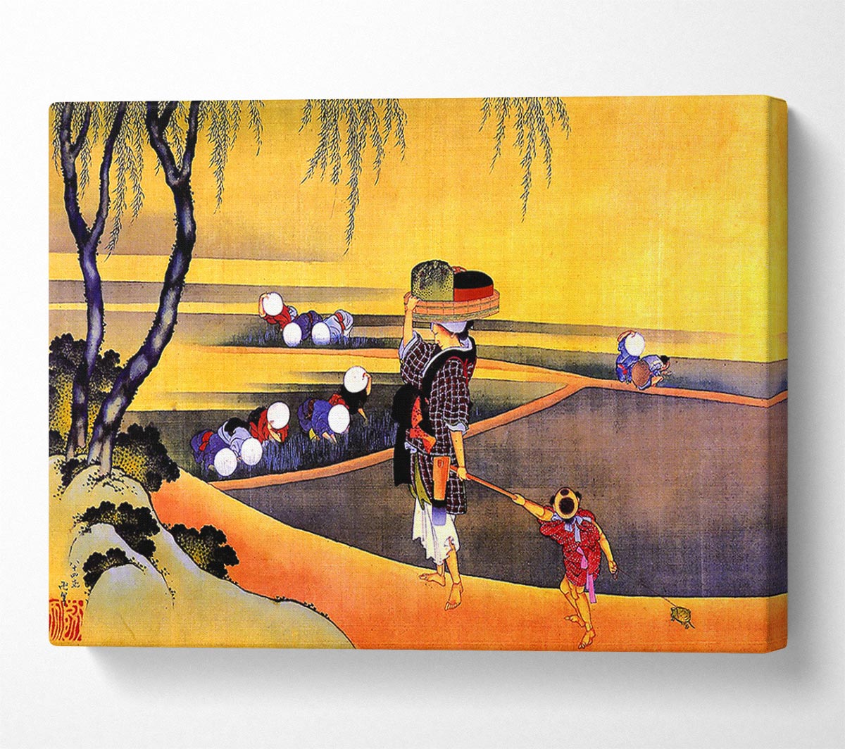 Hokusai Rice Fields Canvas Print