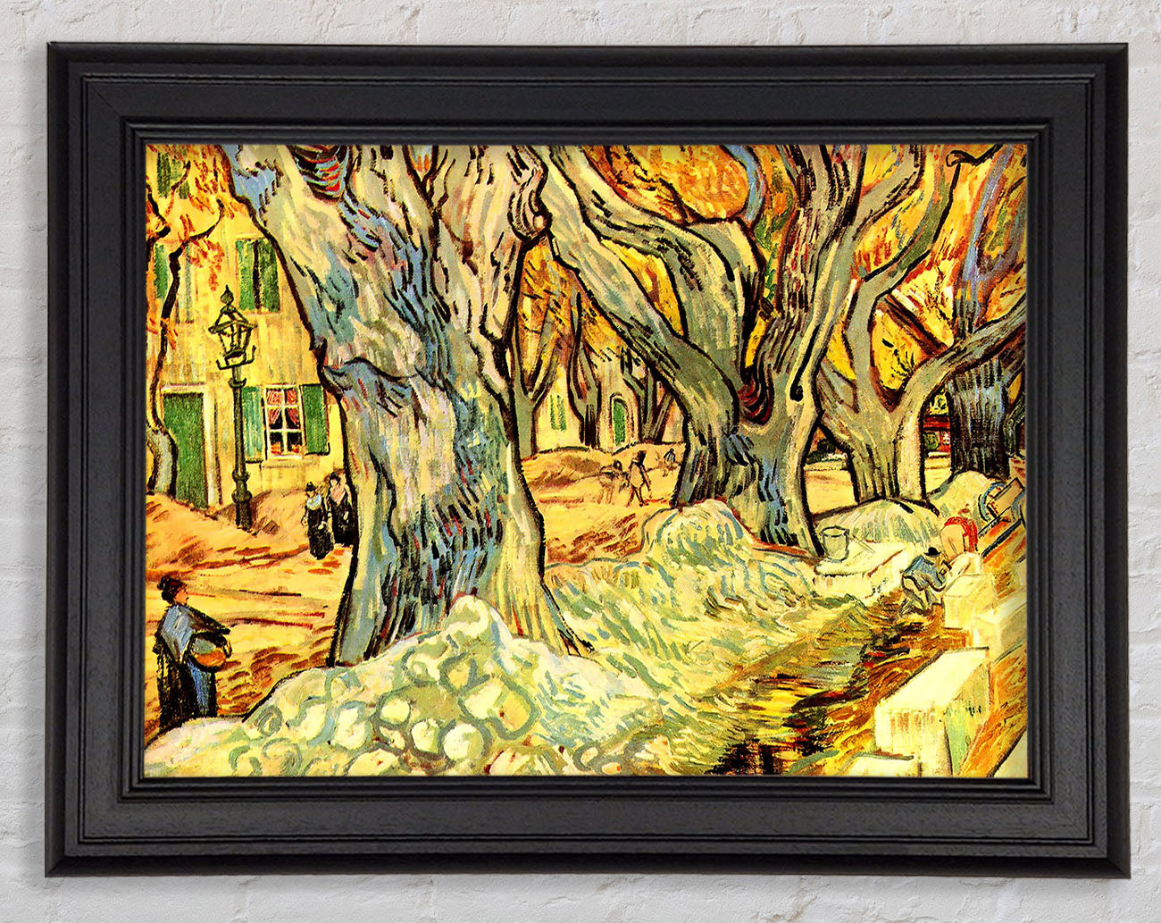 Van Gogh Road Workers On The Boulevard Victor Hugo In Saint-Remy Framed Print