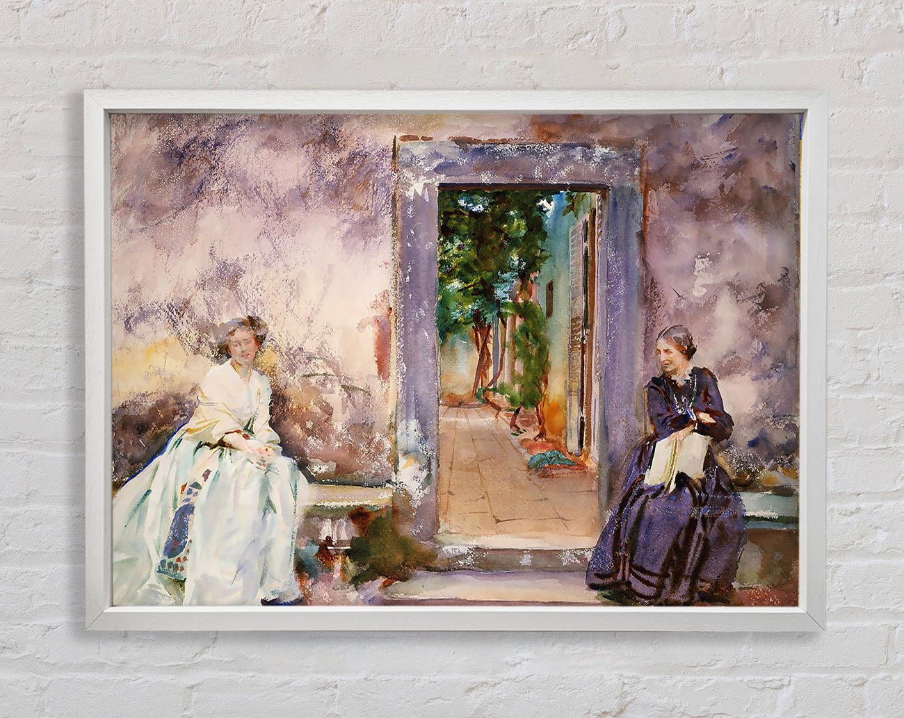 John Singer Sargent The Garden Wall Framed Print