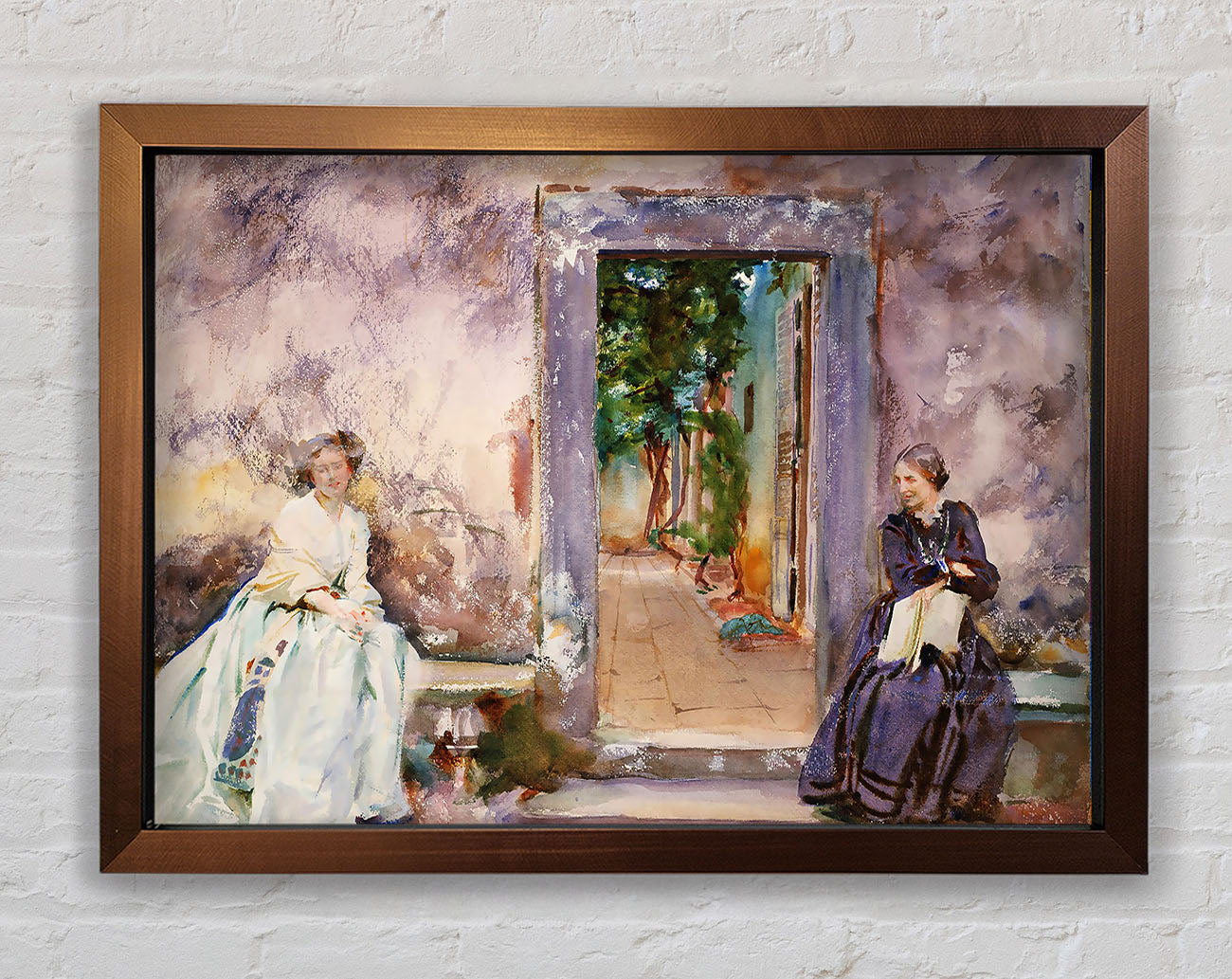 John Singer Sargent The Garden Wall Framed Print