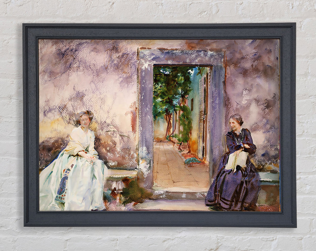 John Singer Sargent The Garden Wall Framed Print