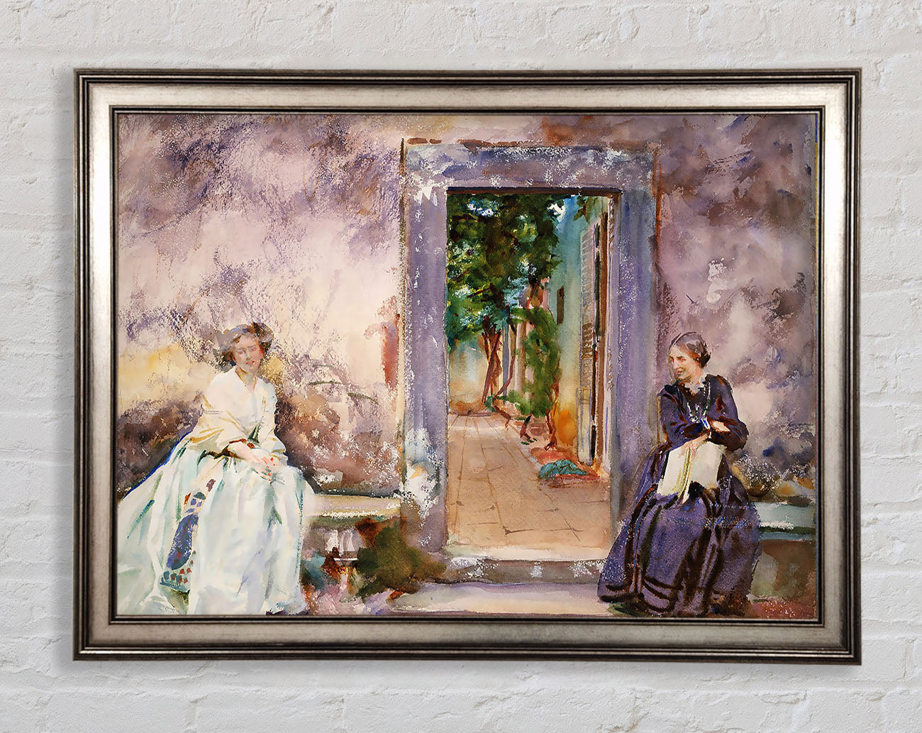 John Singer Sargent The Garden Wall Framed Print