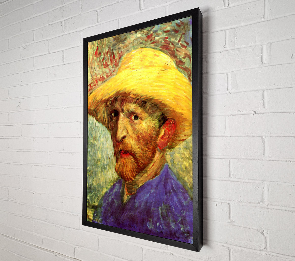 Van Gogh Self Portrait With Straw Hat 3 Canvas Wall Art