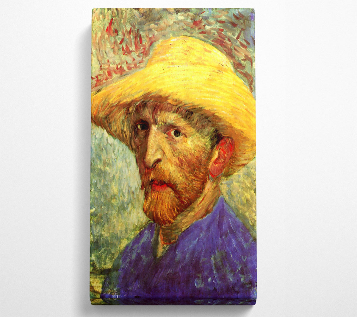 Van Gogh Self Portrait With Straw Hat 3 Canvas Wall Art