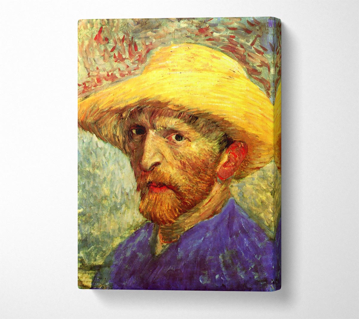 Van Gogh Self Portrait With Straw Hat 3 Canvas Wall Art