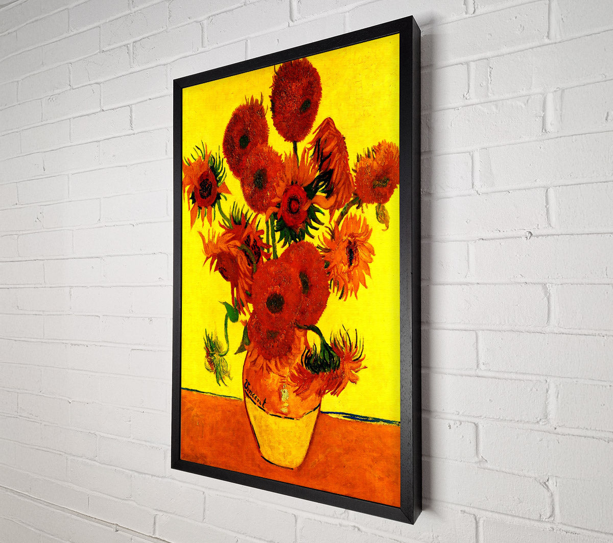 Van Gogh Still Life Vase With Fifteen Sunflowers 3 Canvas Wall Art