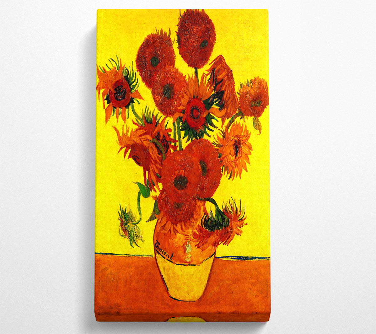 Van Gogh Still Life Vase With Fifteen Sunflowers 3 Canvas Wall Art