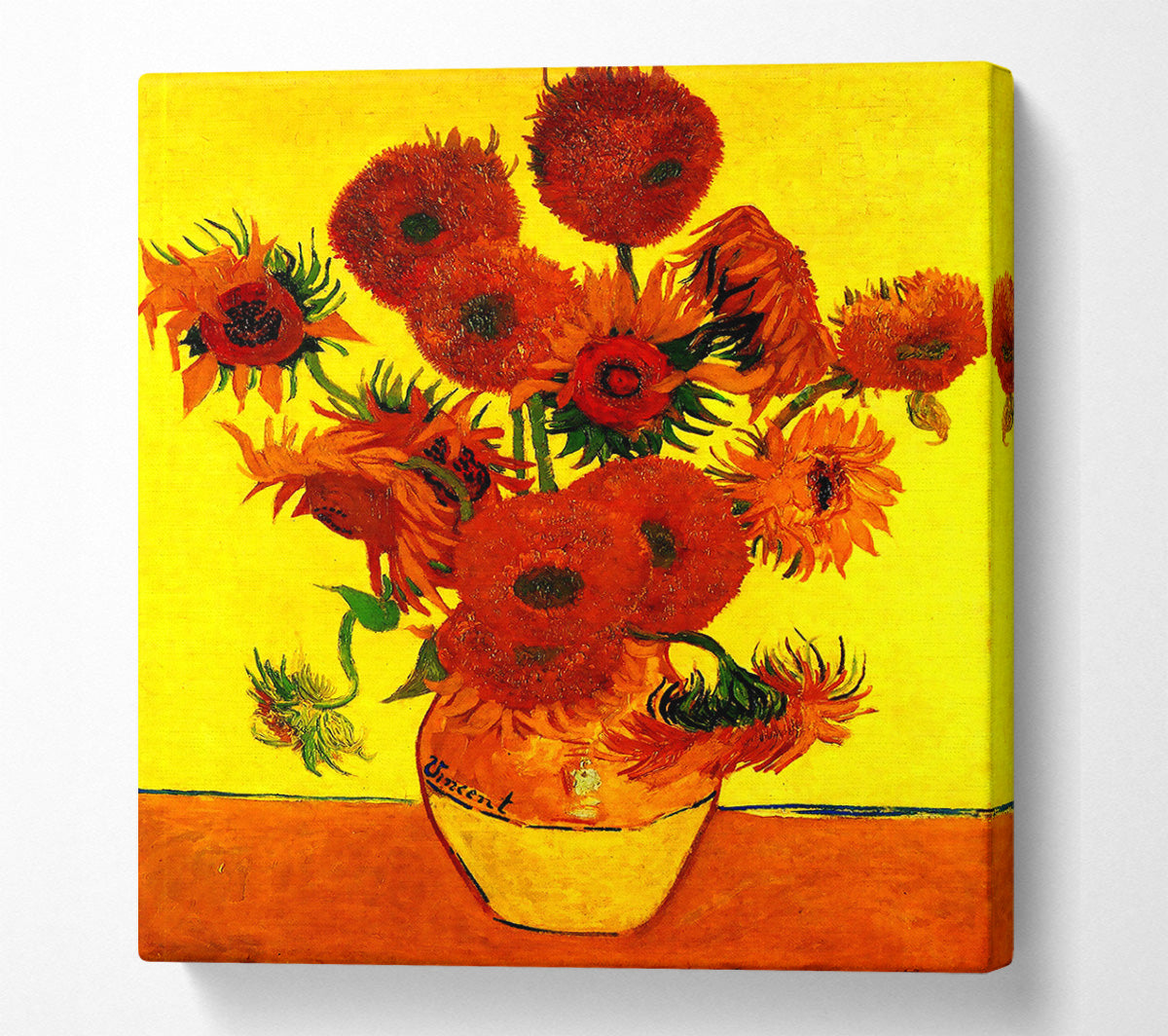 Van Gogh Still Life Vase With Fifteen Sunflowers 3 Canvas Wall Art