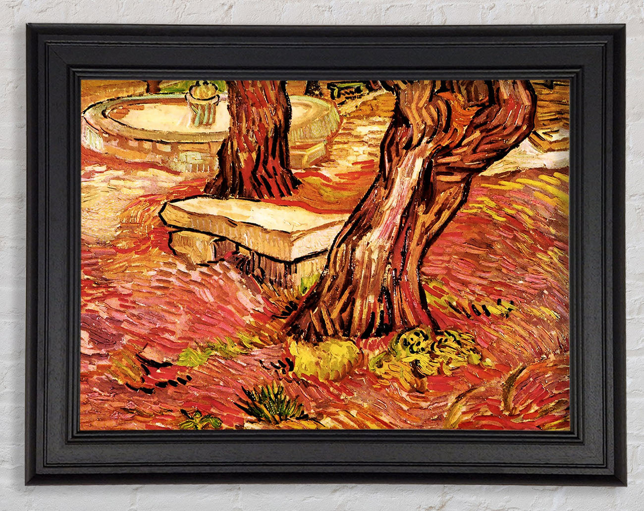 Van Gogh The Stone Bench In The Garden Of Saint-Paul Hospital Framed Print