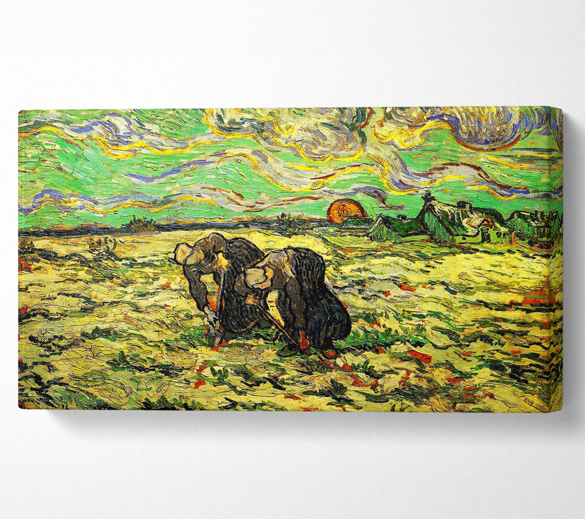 Van Gogh Two Peasant Women Digging In Field With Snow Canvas Wall Art