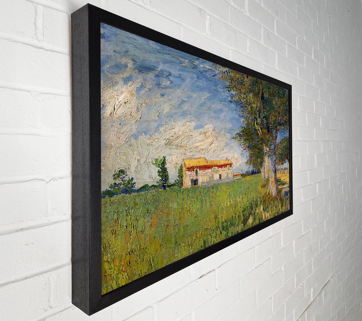 Van Gogh Farmhouse In A Wheat Field Canvas Wall Art