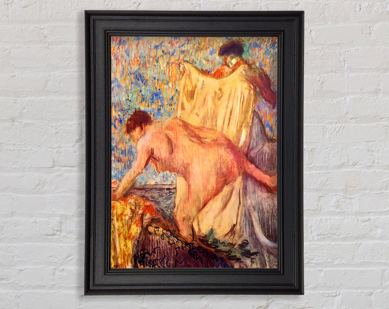 Degas Withdrawing From The Bathtub Framed Print