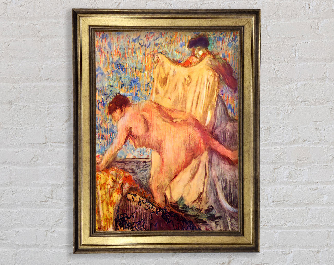 Degas Withdrawing From The Bathtub Framed Print