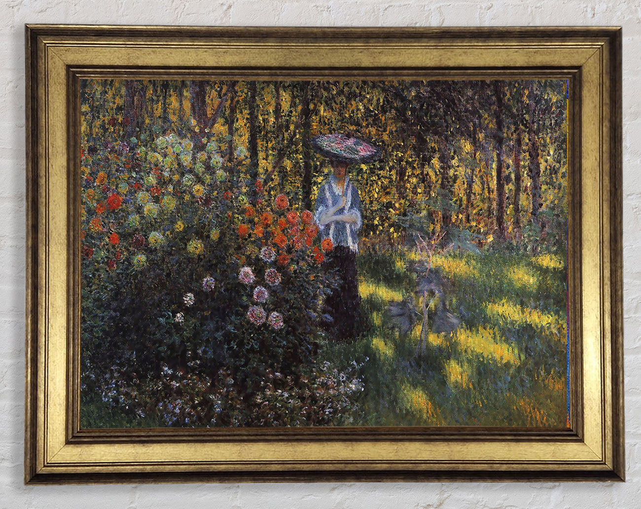 Monet Woman With A Parasol In The Garden Of Argenteuil Framed Print