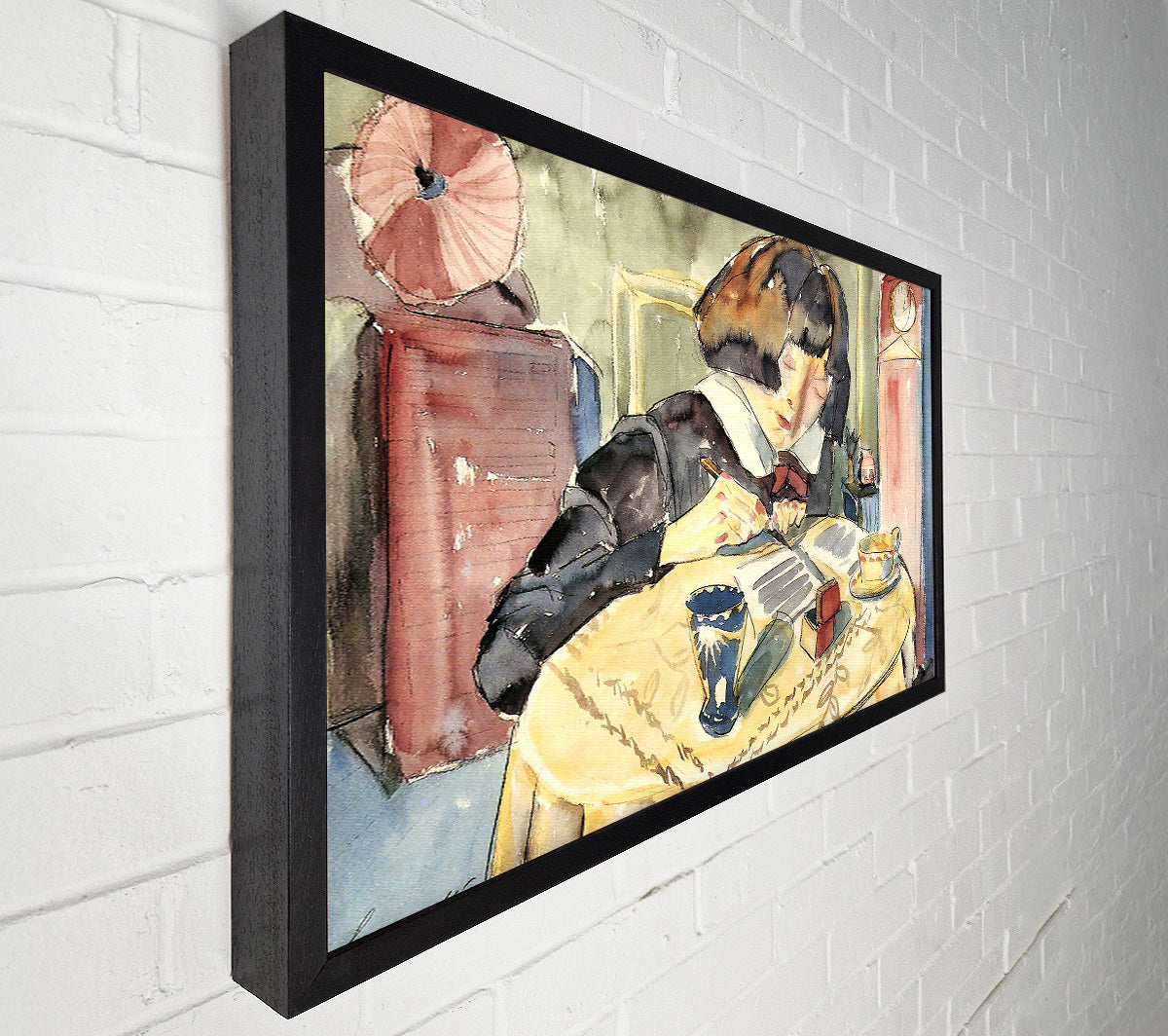 Walter Gramatte Writing Girl Sonia Gramatte Canvas Wall Art