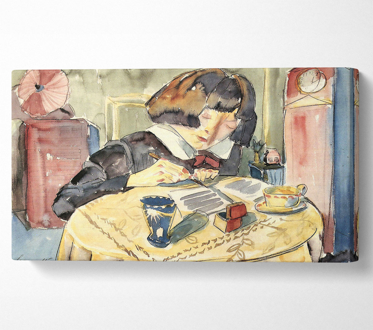 Walter Gramatte Writing Girl Sonia Gramatte Canvas Wall Art