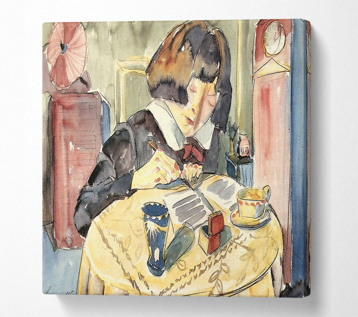 Walter Gramatte Writing Girl Sonia Gramatte Canvas Wall Art