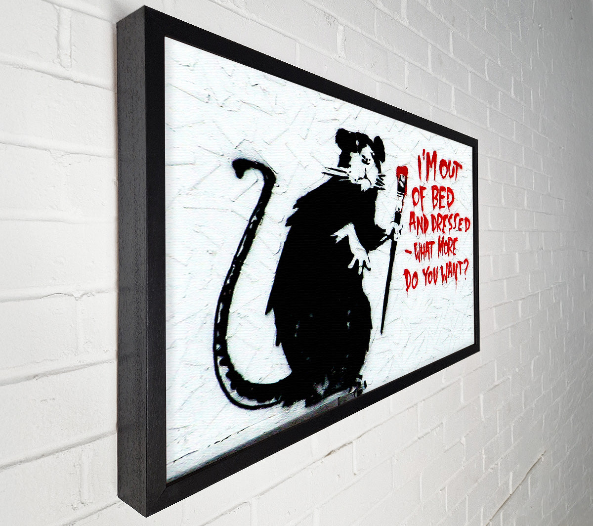 Banksy Im Out Of Bed And Dressed What More Do You Want Rat Canvas Art