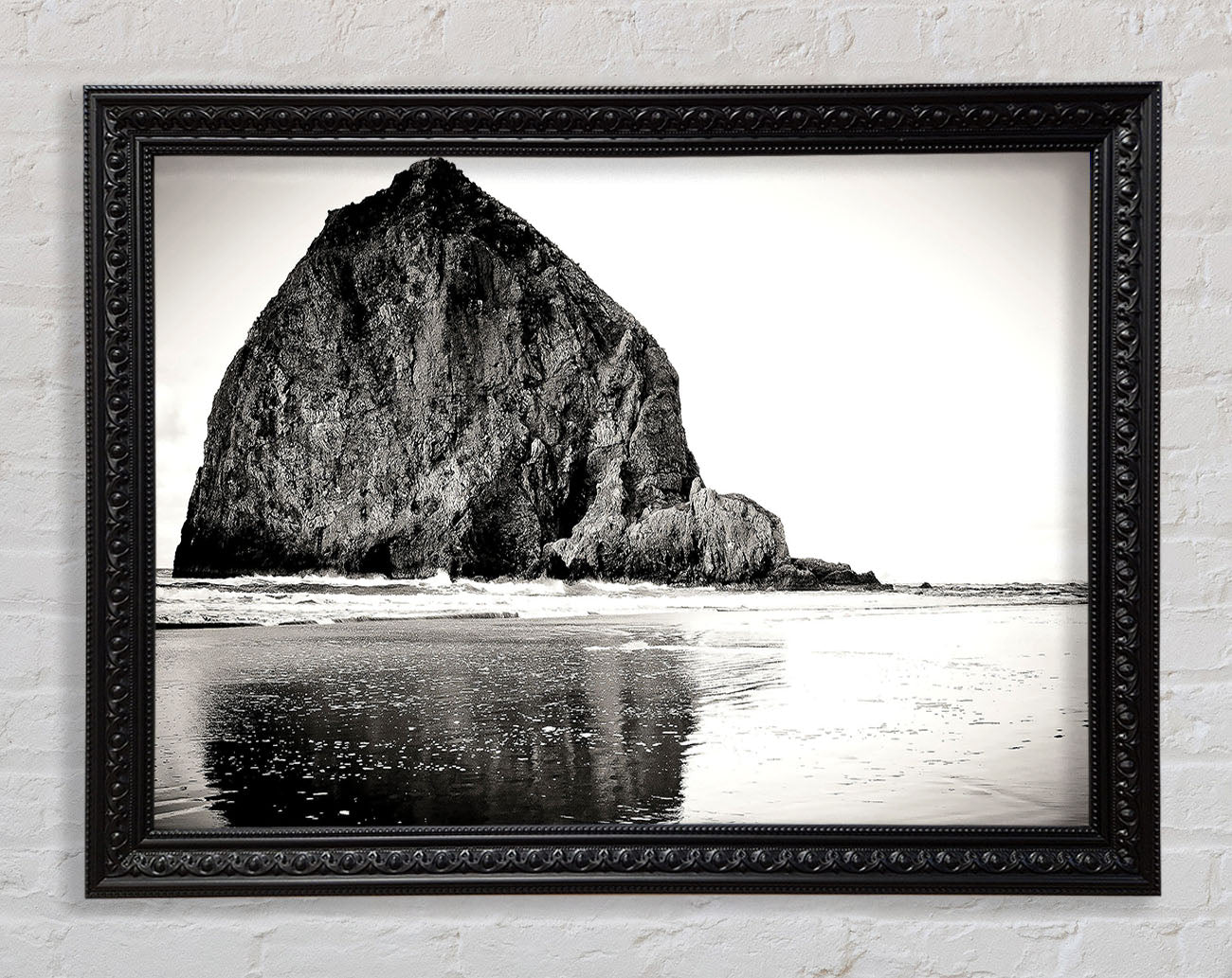 Rock In Black And White Framed Print