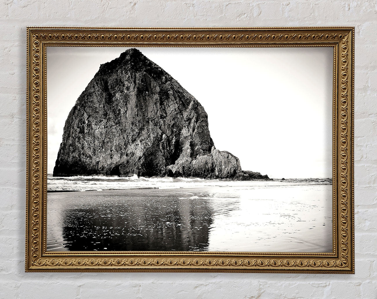Rock In Black And White Framed Print
