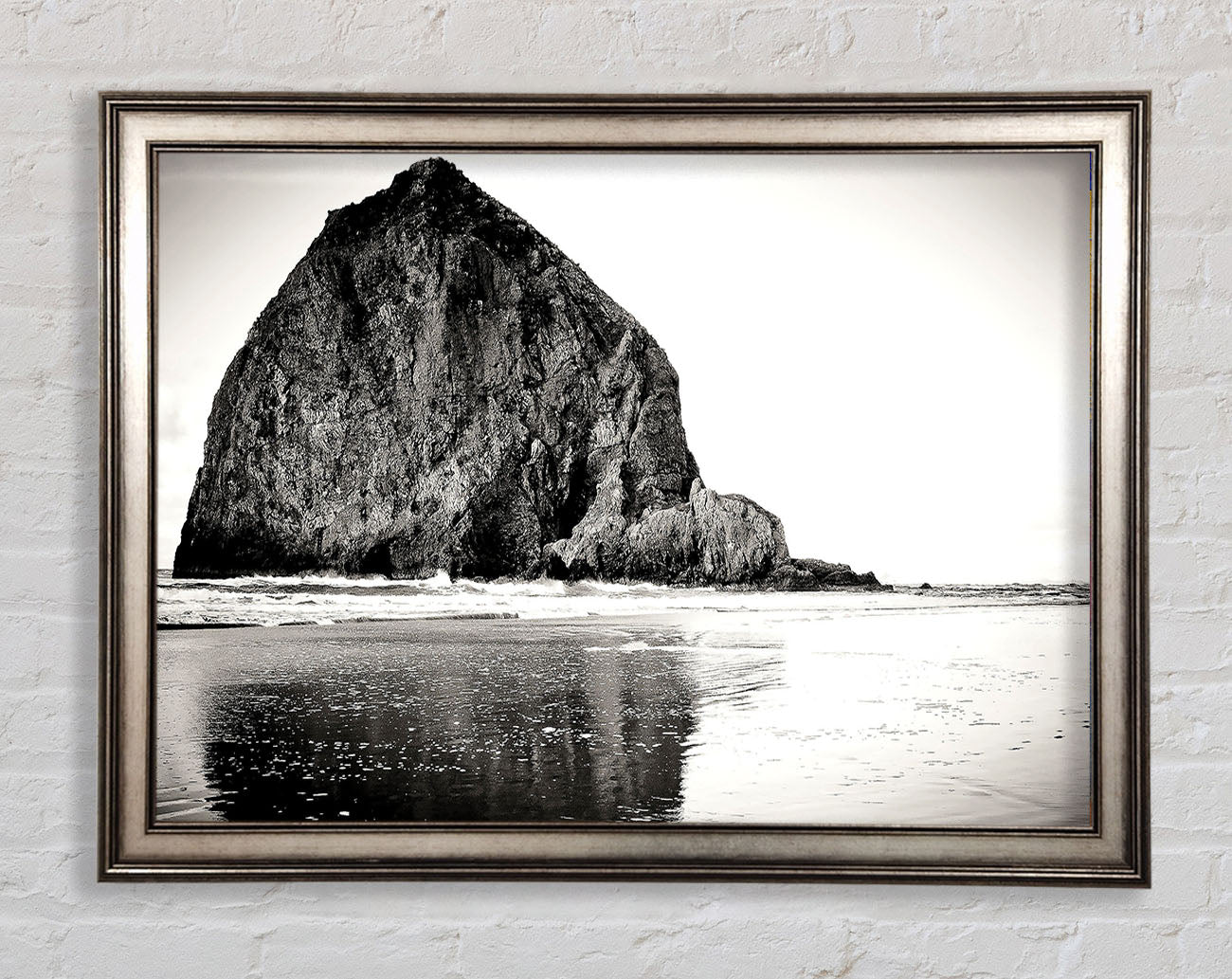 Rock In Black And White Framed Print