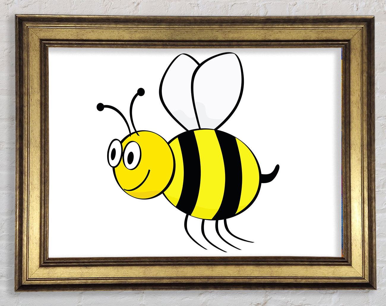Buzzing Bee White Framed Print