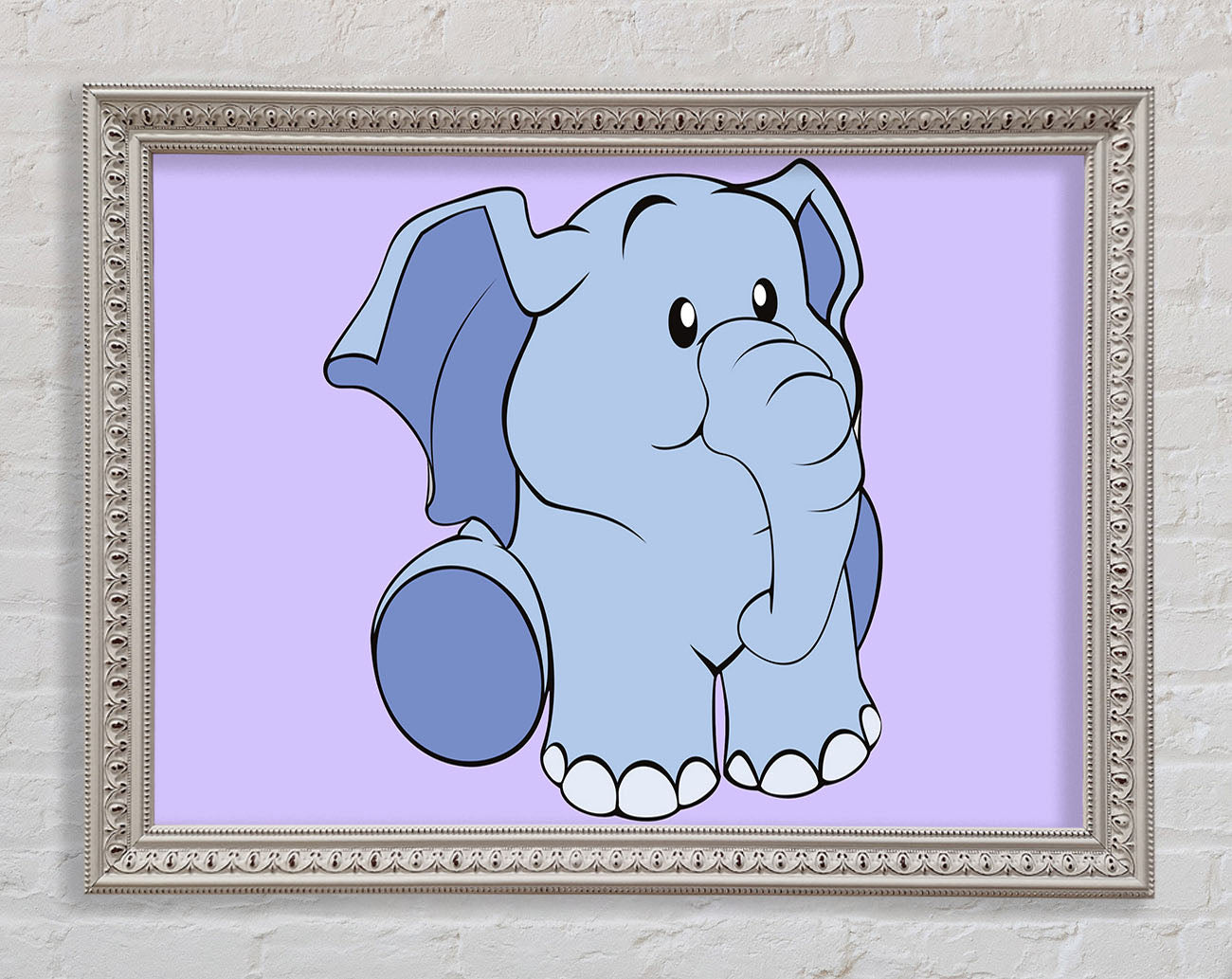 Happy Baby Elephant Lilac Framed Print