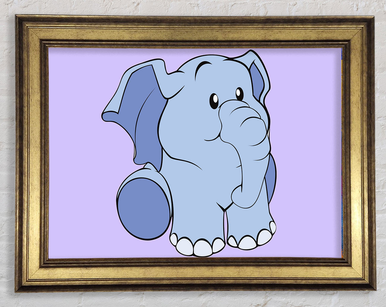 Happy Baby Elephant Lilac Framed Print
