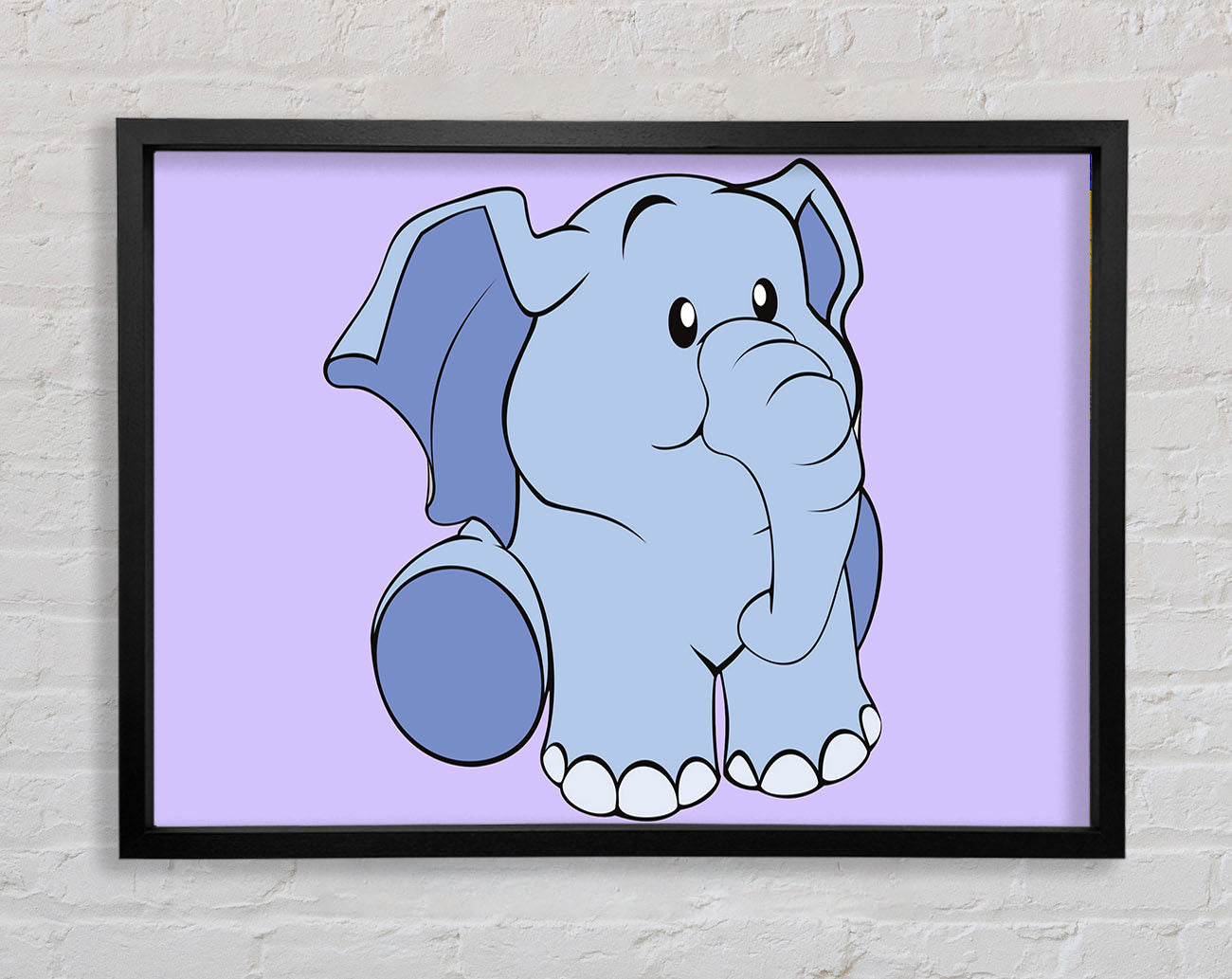 Happy Baby Elephant Lilac Framed Print