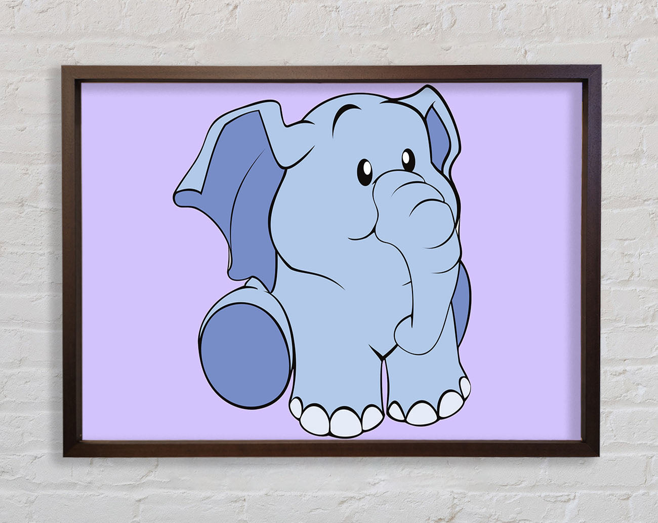 Happy Baby Elephant Lilac Framed Print