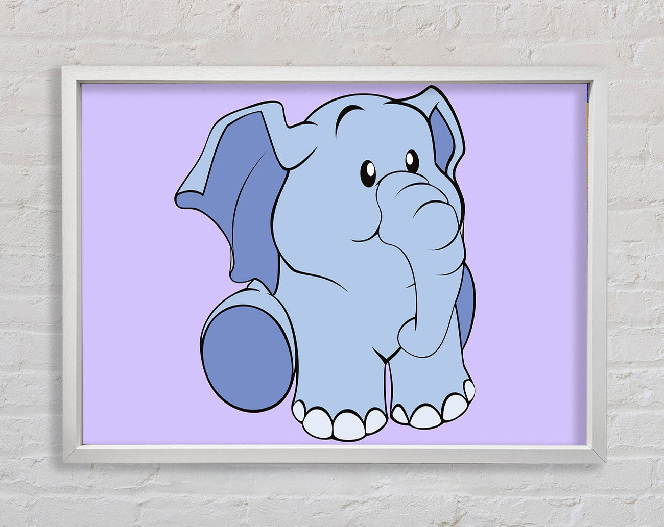 Happy Baby Elephant Lilac Framed Print