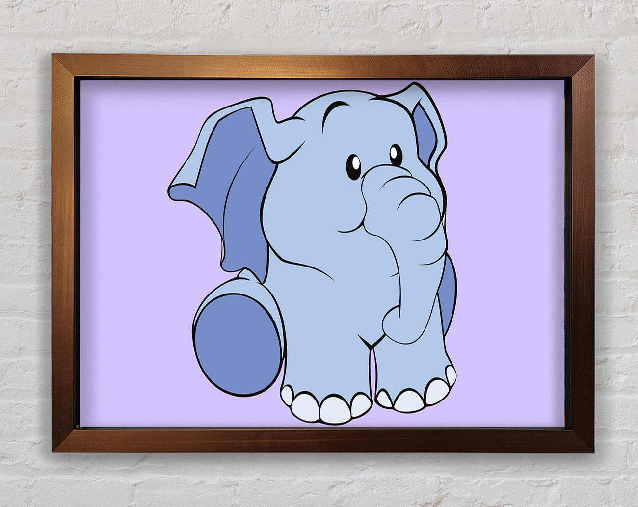 Happy Baby Elephant Lilac Framed Print