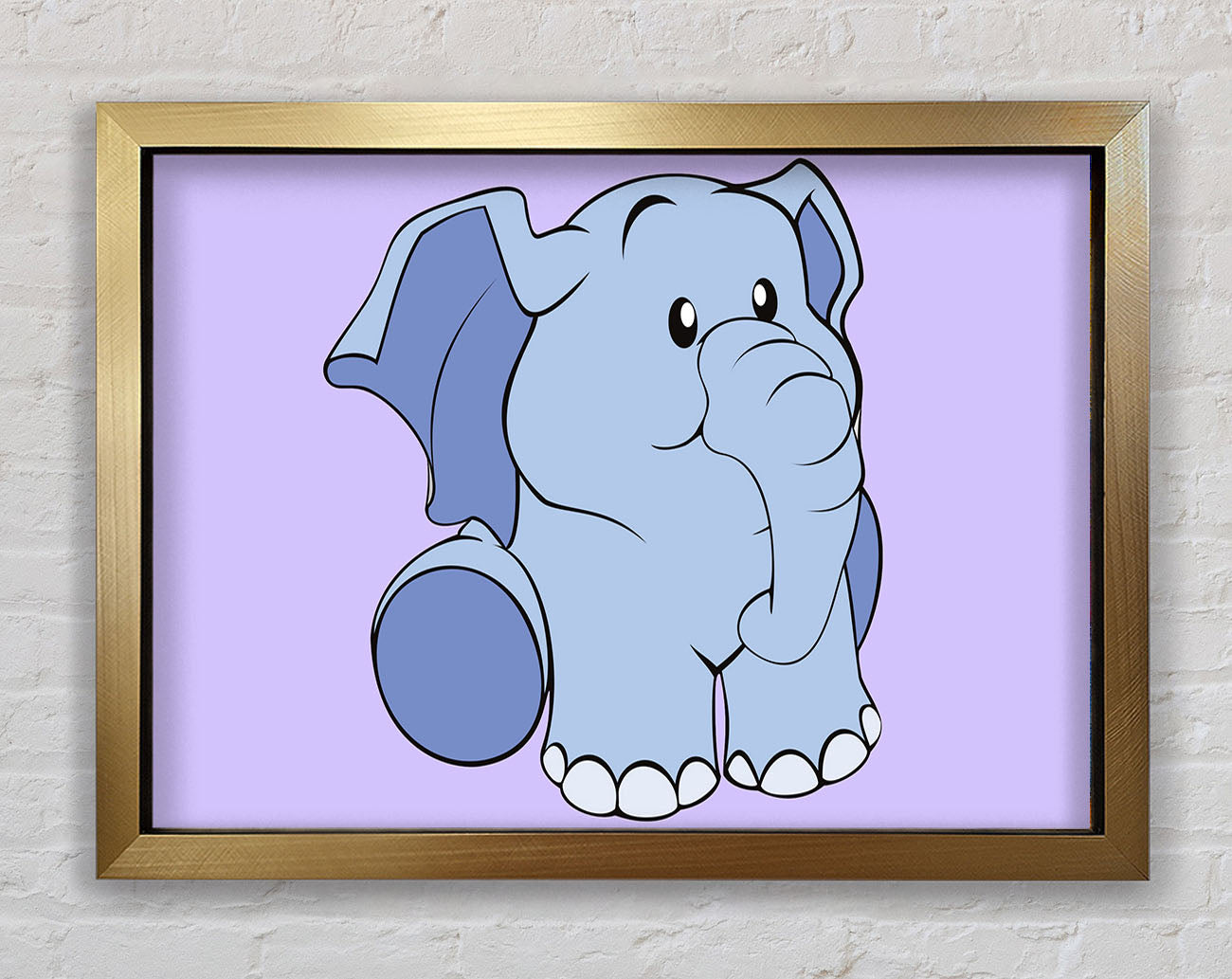 Happy Baby Elephant Lilac Framed Print