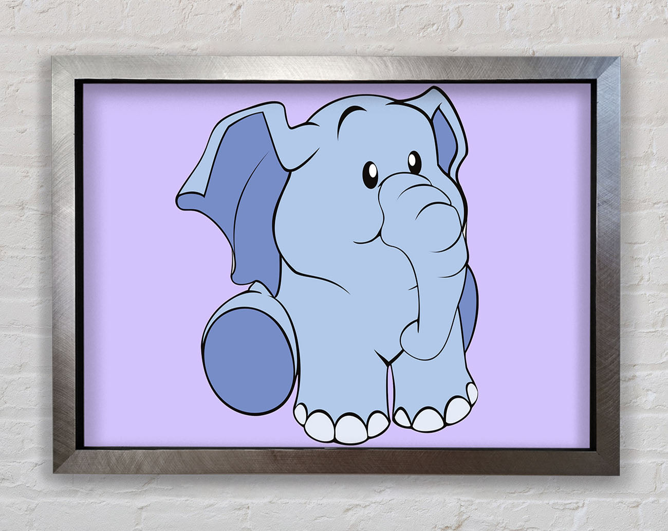 Happy Baby Elephant Lilac Framed Print