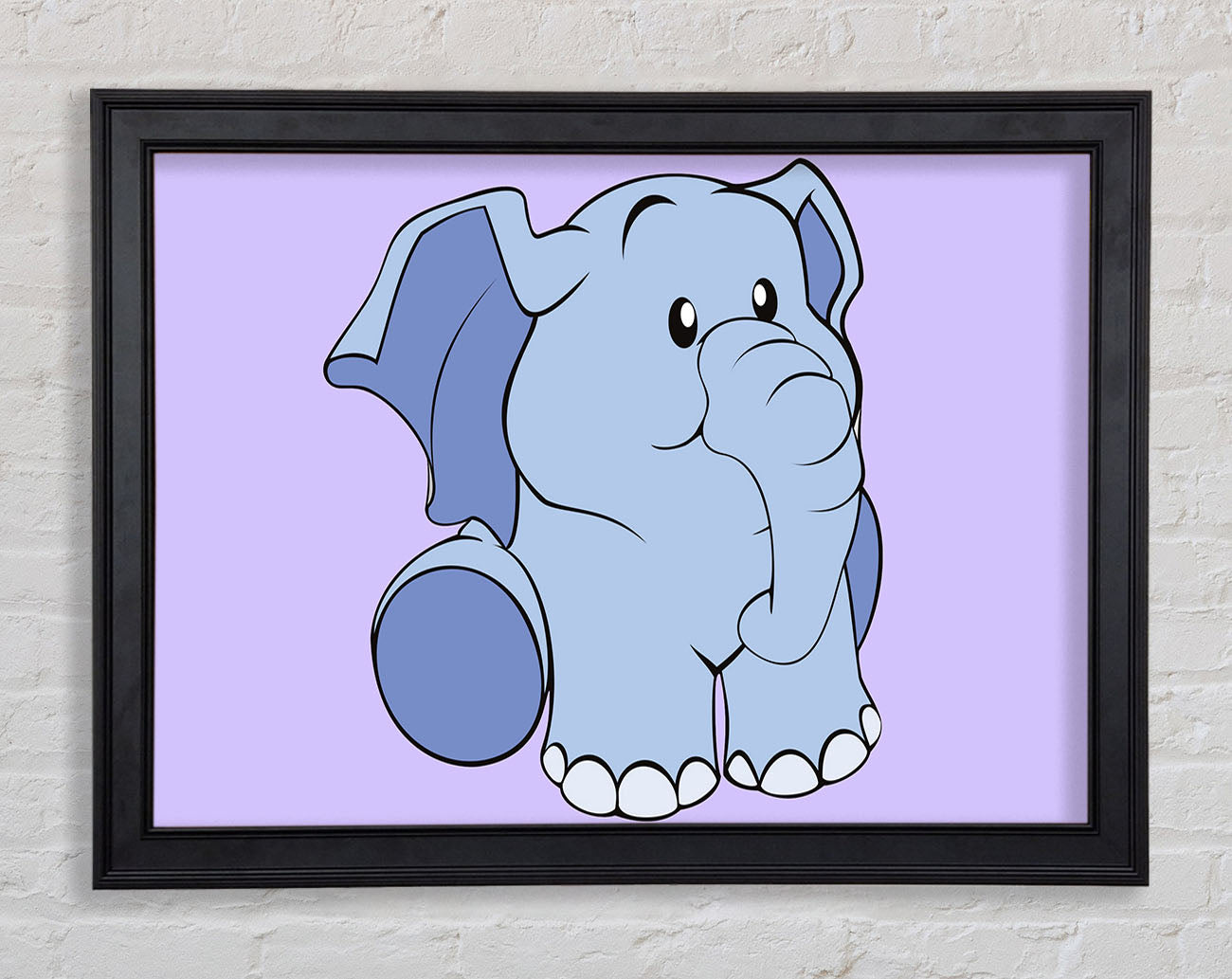 Happy Baby Elephant Lilac Framed Print