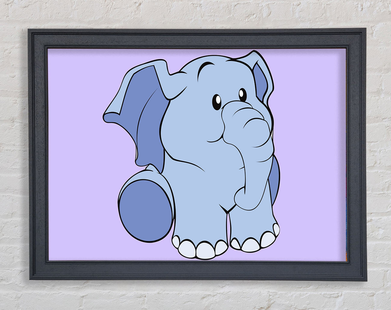 Happy Baby Elephant Lilac Framed Print