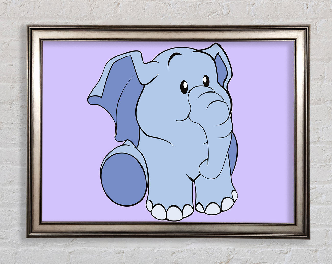Happy Baby Elephant Lilac Framed Print