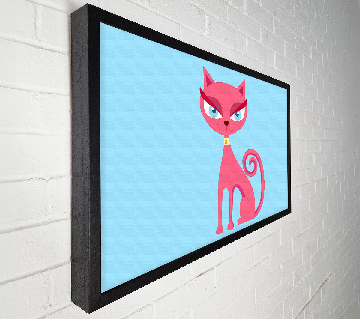 Posh Cat Baby Blue Canvas Wall Art