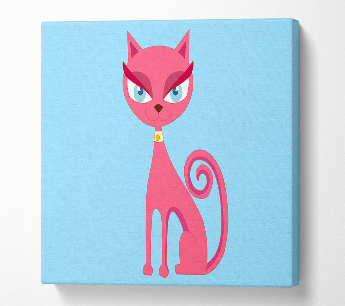 Posh Cat Baby Blue Canvas Wall Art