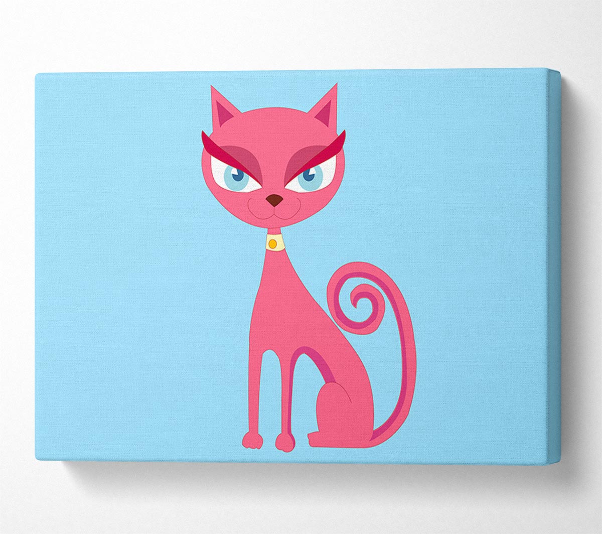 Posh Cat Baby Blue Canvas Wall Art