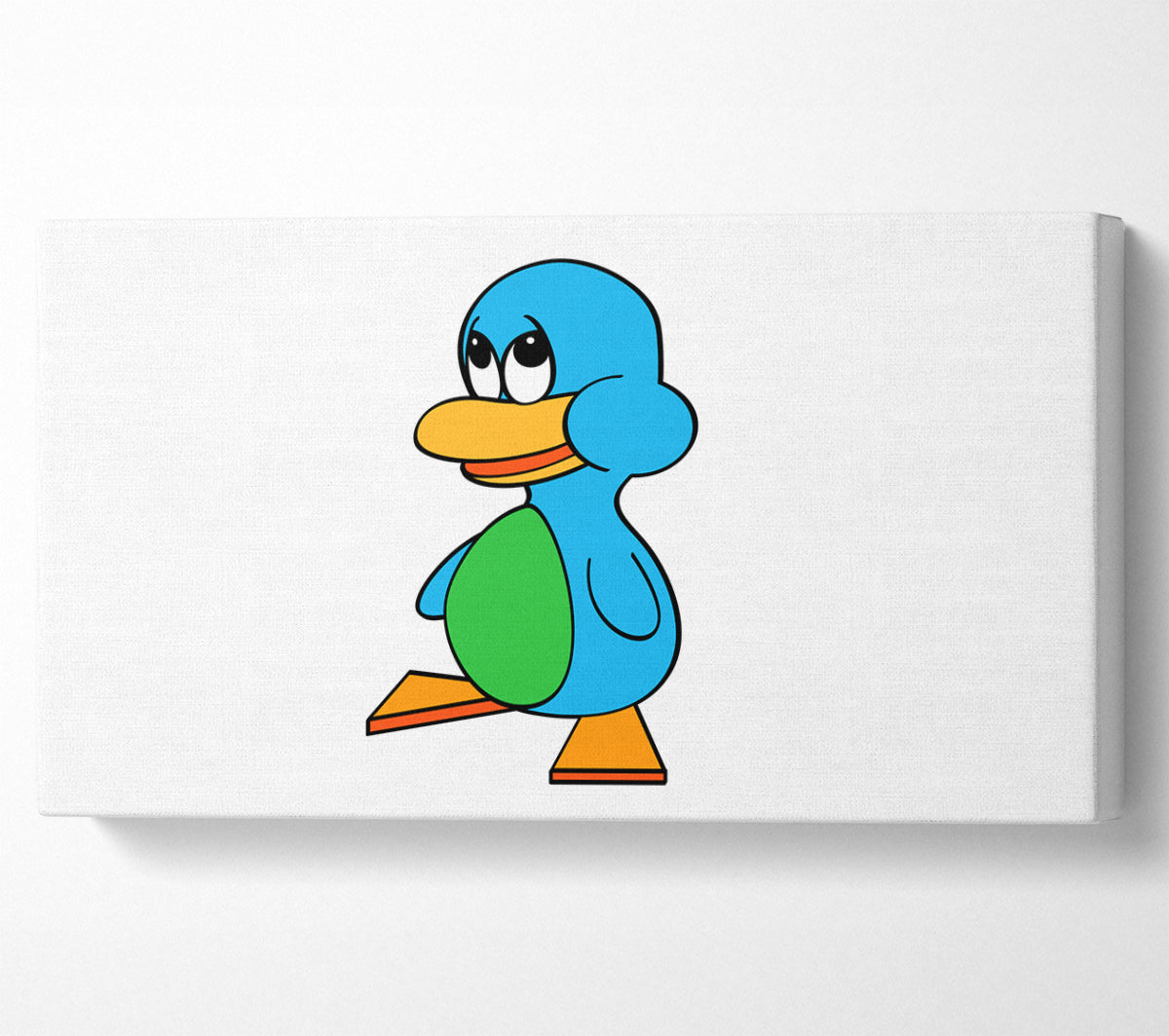 Sad Duck White Canvas Art