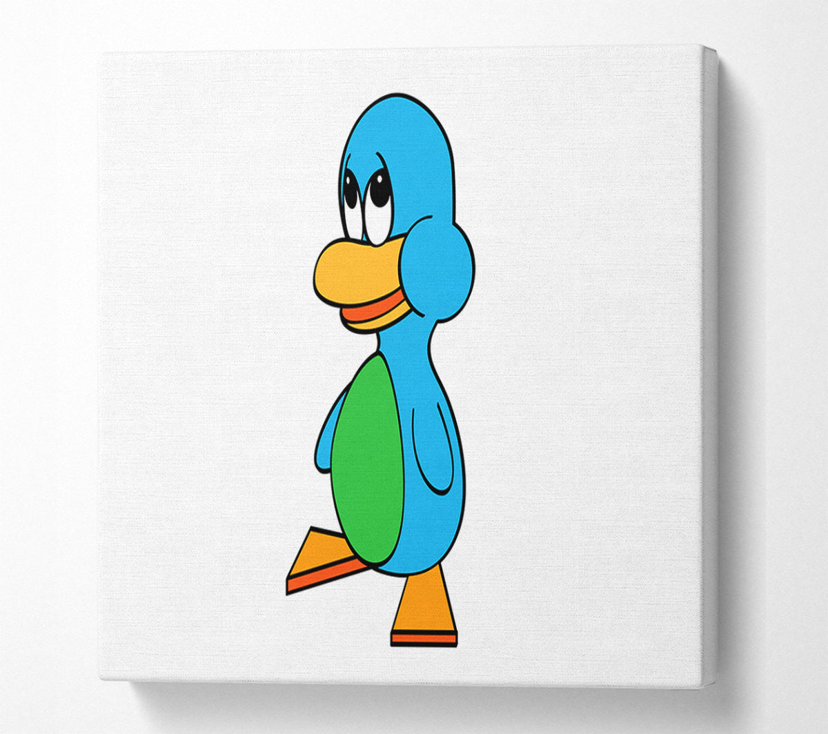 Sad Duck White Canvas Art
