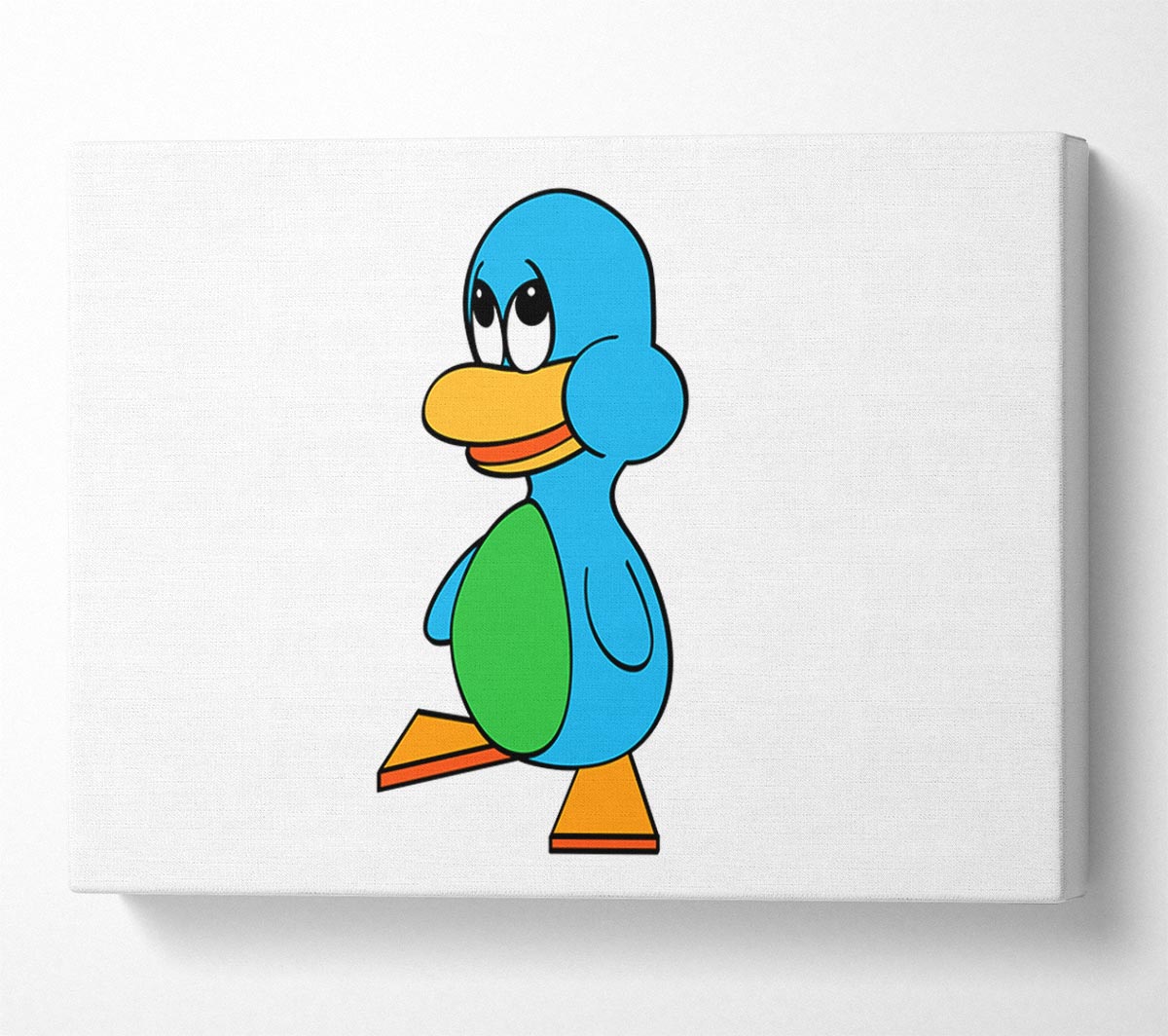 Sad Duck White Canvas Art