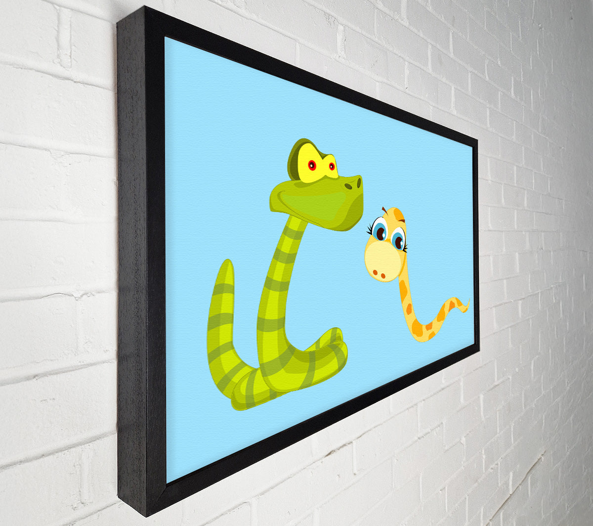 Two Snakes Baby Blue Canvas Wall Art