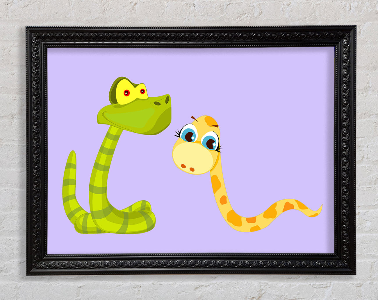 Two Snakes Lilac Framed Print