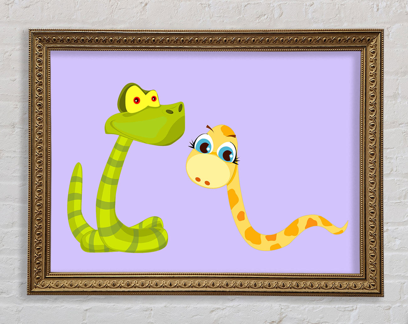 Two Snakes Lilac Framed Print