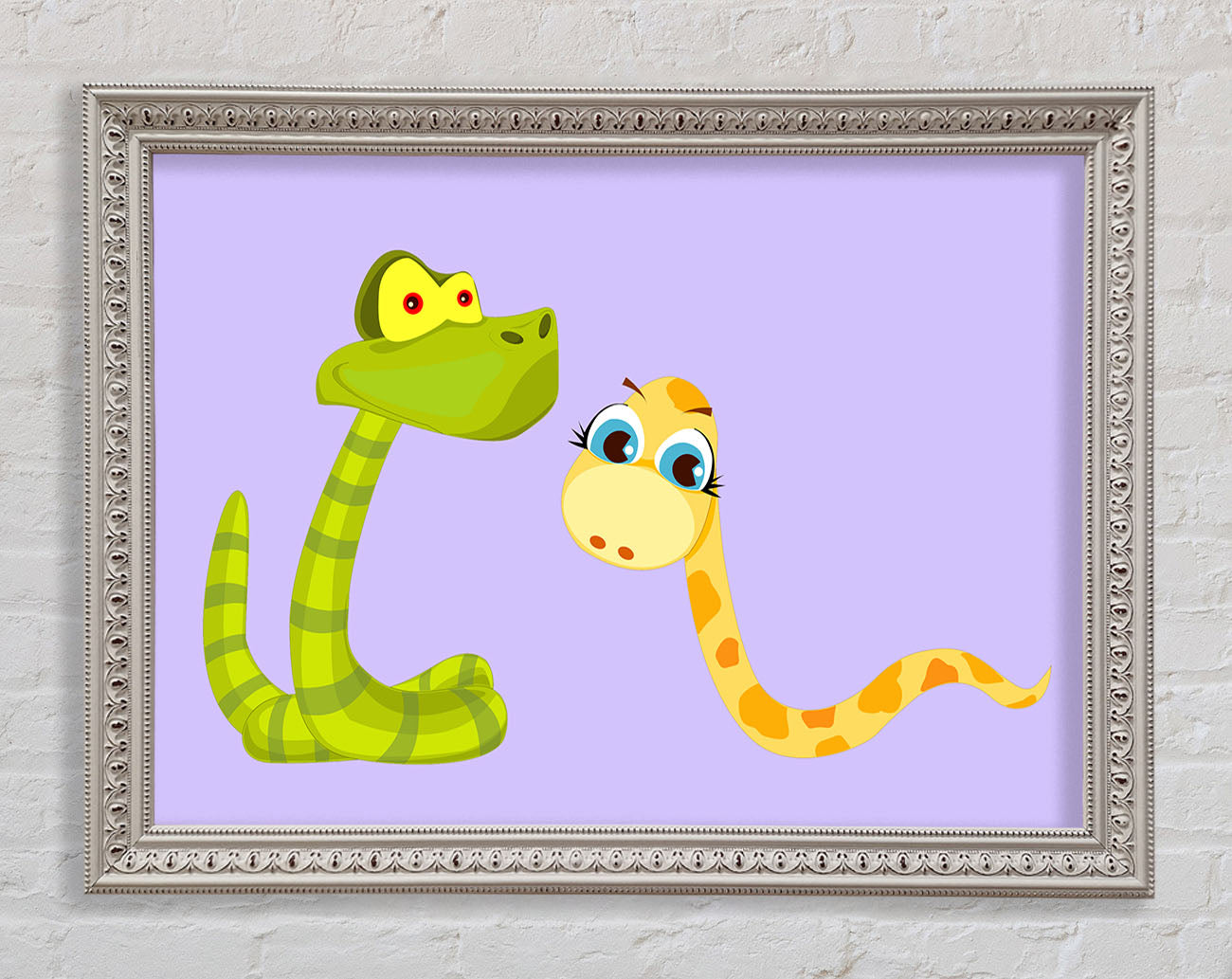 Two Snakes Lilac Framed Print