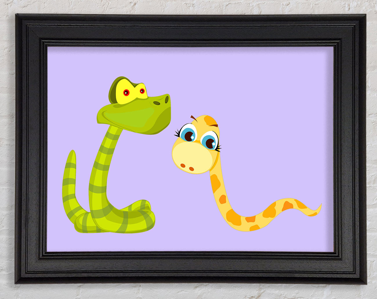 Two Snakes Lilac Framed Print