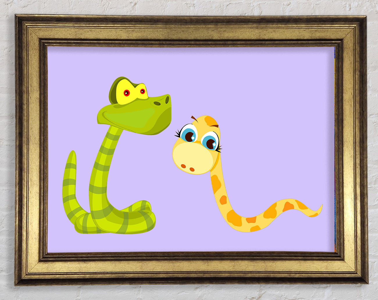 Two Snakes Lilac Framed Print